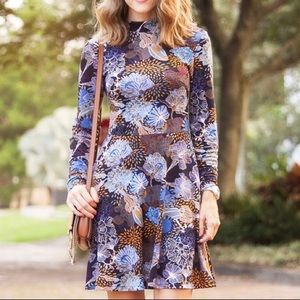 Floral High Neck Skater Dress